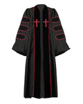 Customized Unisex Black Doctoral Pulpit Robes of Divinity | Clergy Robe