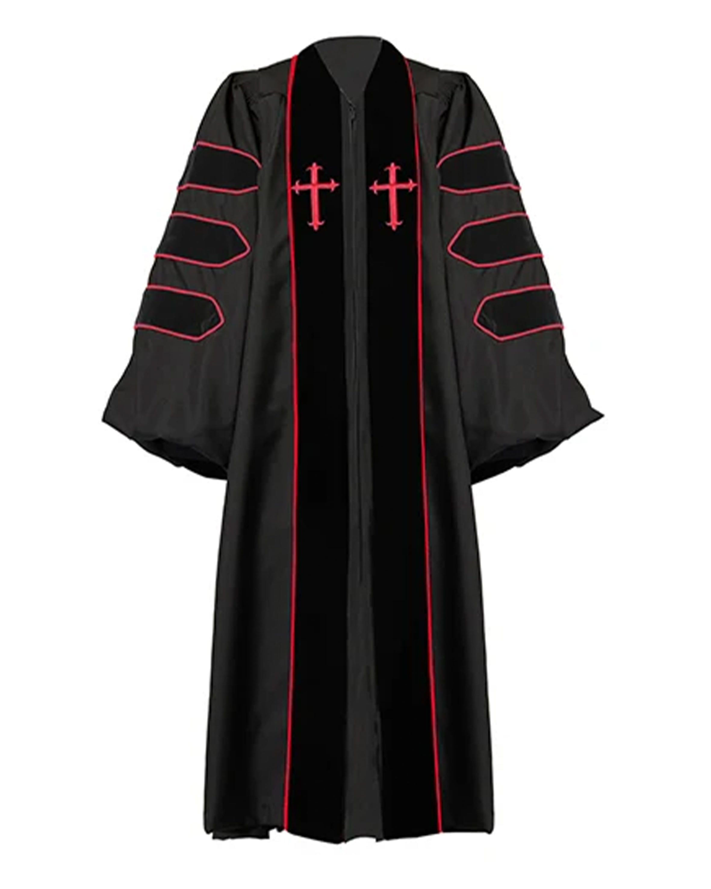 Customized Unisex Black Doctoral Pulpit Robes of Divinity | Clergy Robe