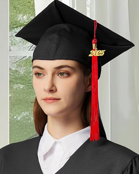 MyGradDay Unisex Adult Matte Graduation Cap with 2024 2025 Tassel Year Charm for High School & Bachelor