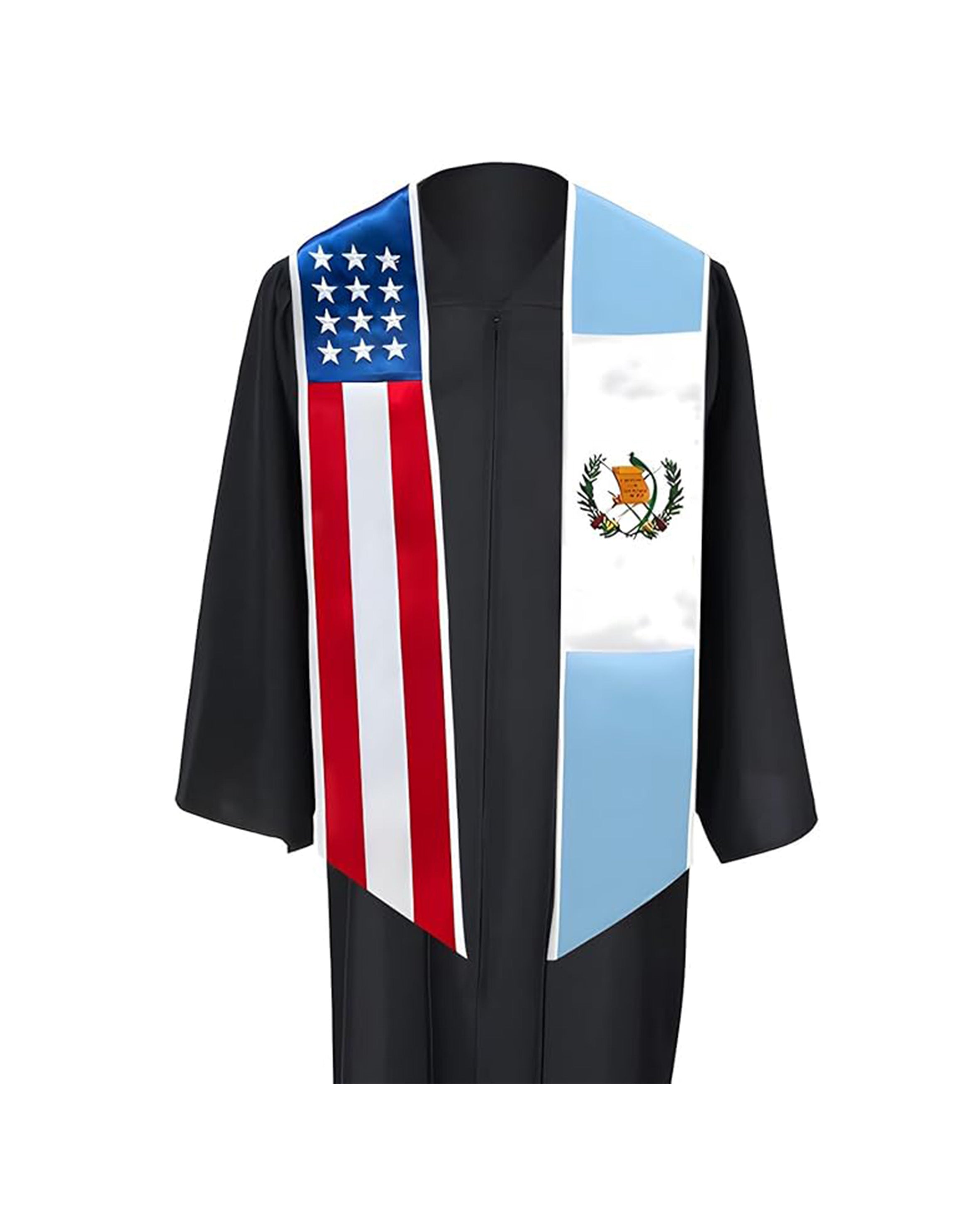 Mixed Flag Graduation Stole  For International Graduates  (USA + International)