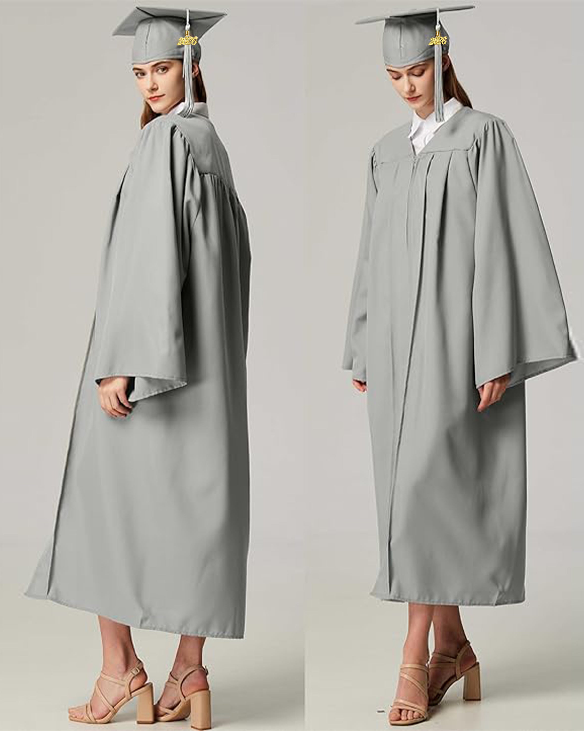 Unisex Matte Graduation Cap & Gown with Tassel 2026 Year Charm ( Rich Color )