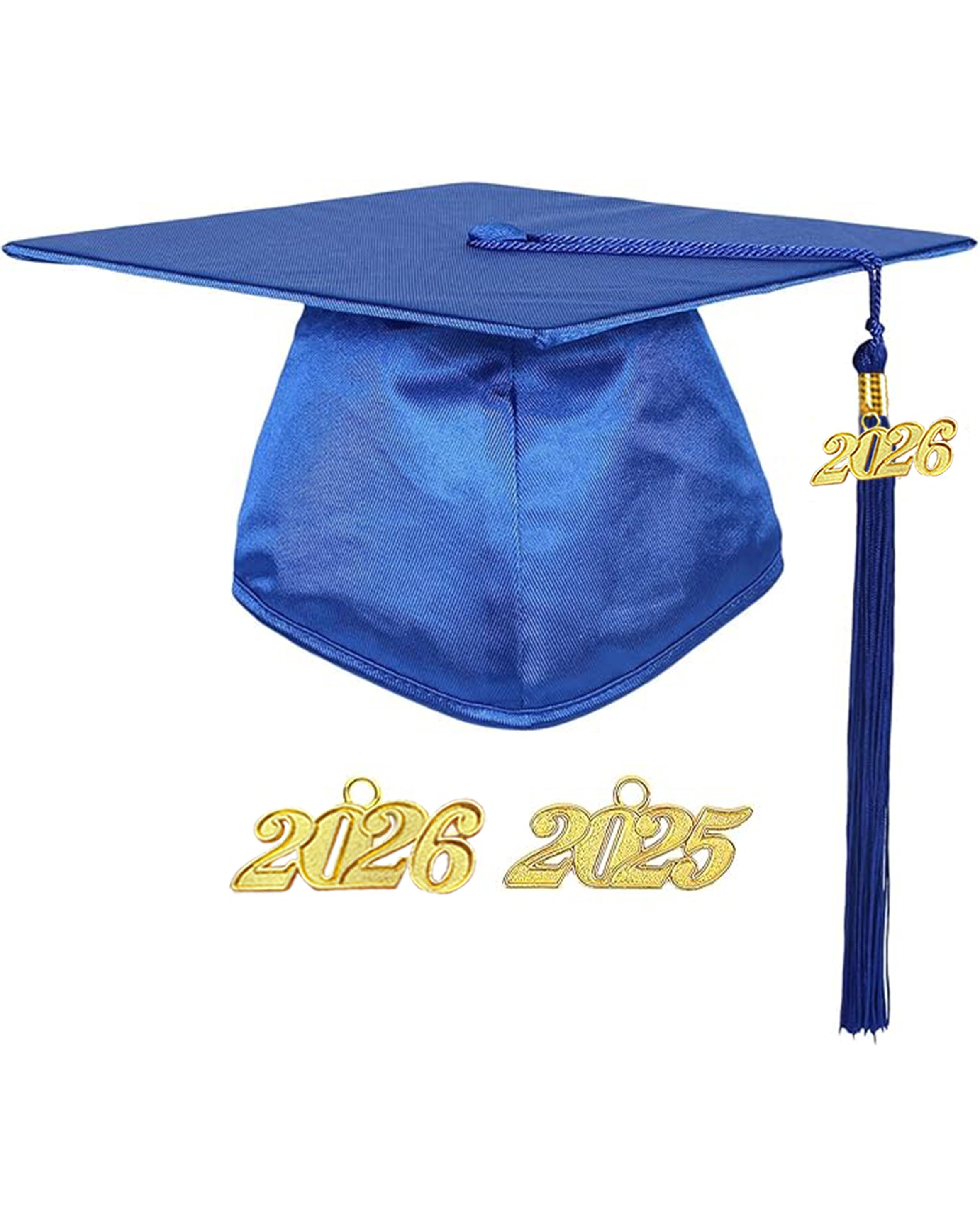 MyGradDay Unisex Adult Shiny Graduation Cap with Tassel 2026 Year Charm