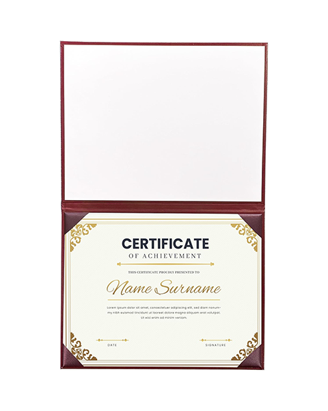Smooth Leather Graduation Diploma Cover ( Tent Style-No printing ) Certificate Holder 8 1/2"x11"