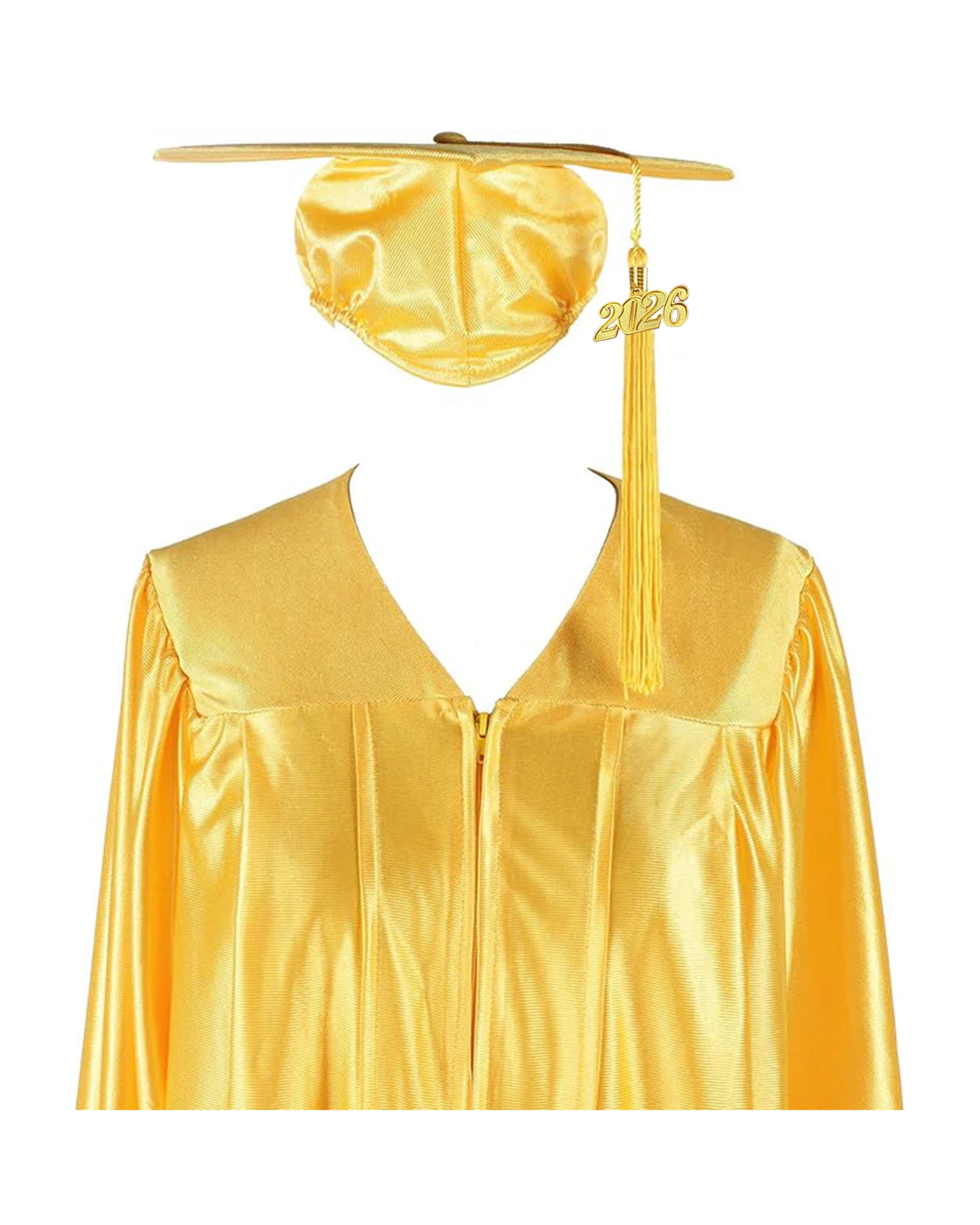 Unisex Shiny Graduation Cap and Gown with Tassel 2026 Year Charm ( Rich Color )