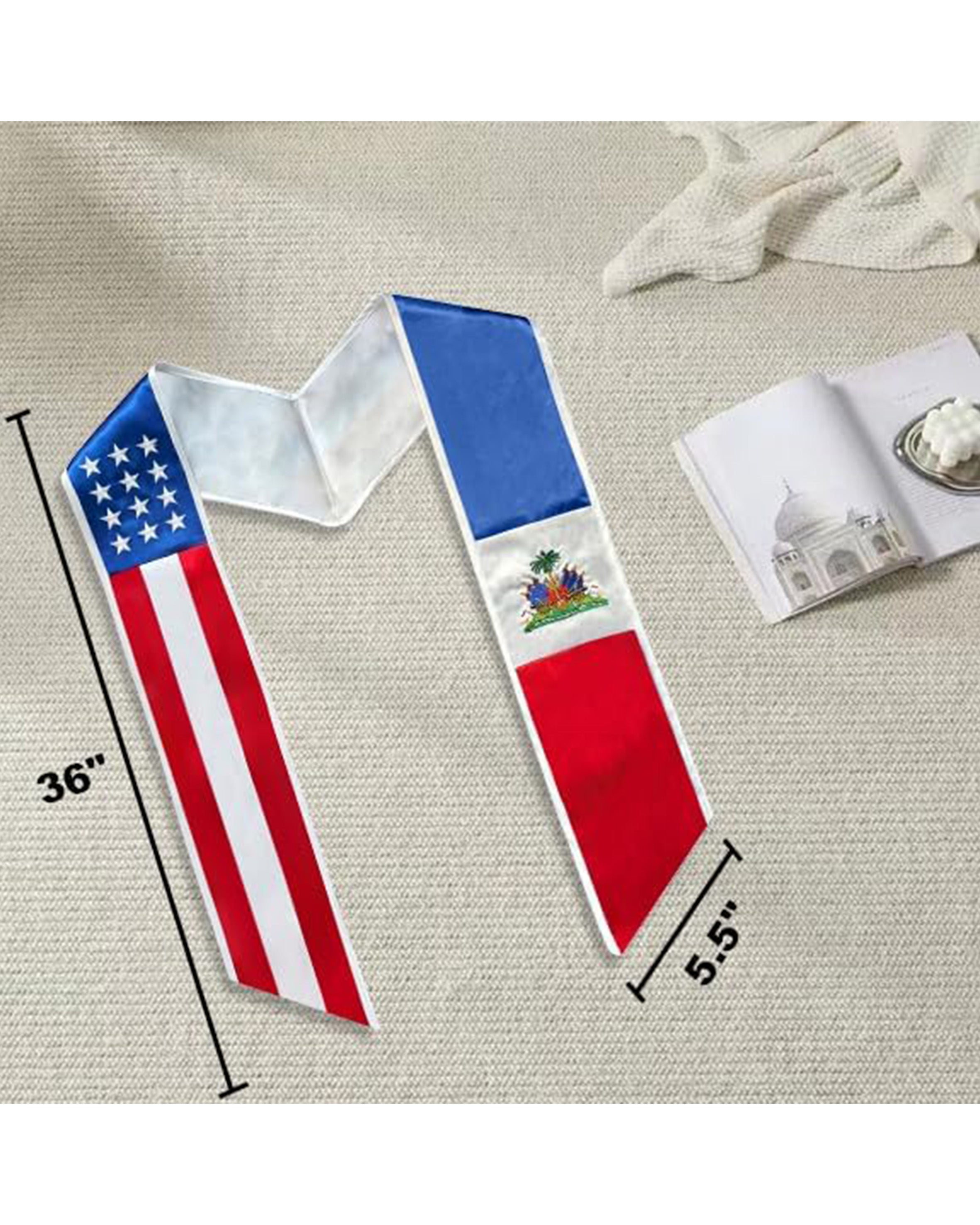 Mixed Flag Graduation Stole  For International Graduates  (USA + International)