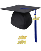 MyGradDay Unisex Adult Matte Graduation Cap with 2024 2025 Tassel Year Charm for High School & Bachelor