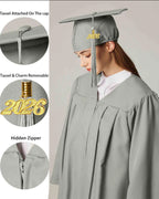 Unisex Matte Graduation Cap & Gown with Tassel 2026 Year Charm ( Rich Color )