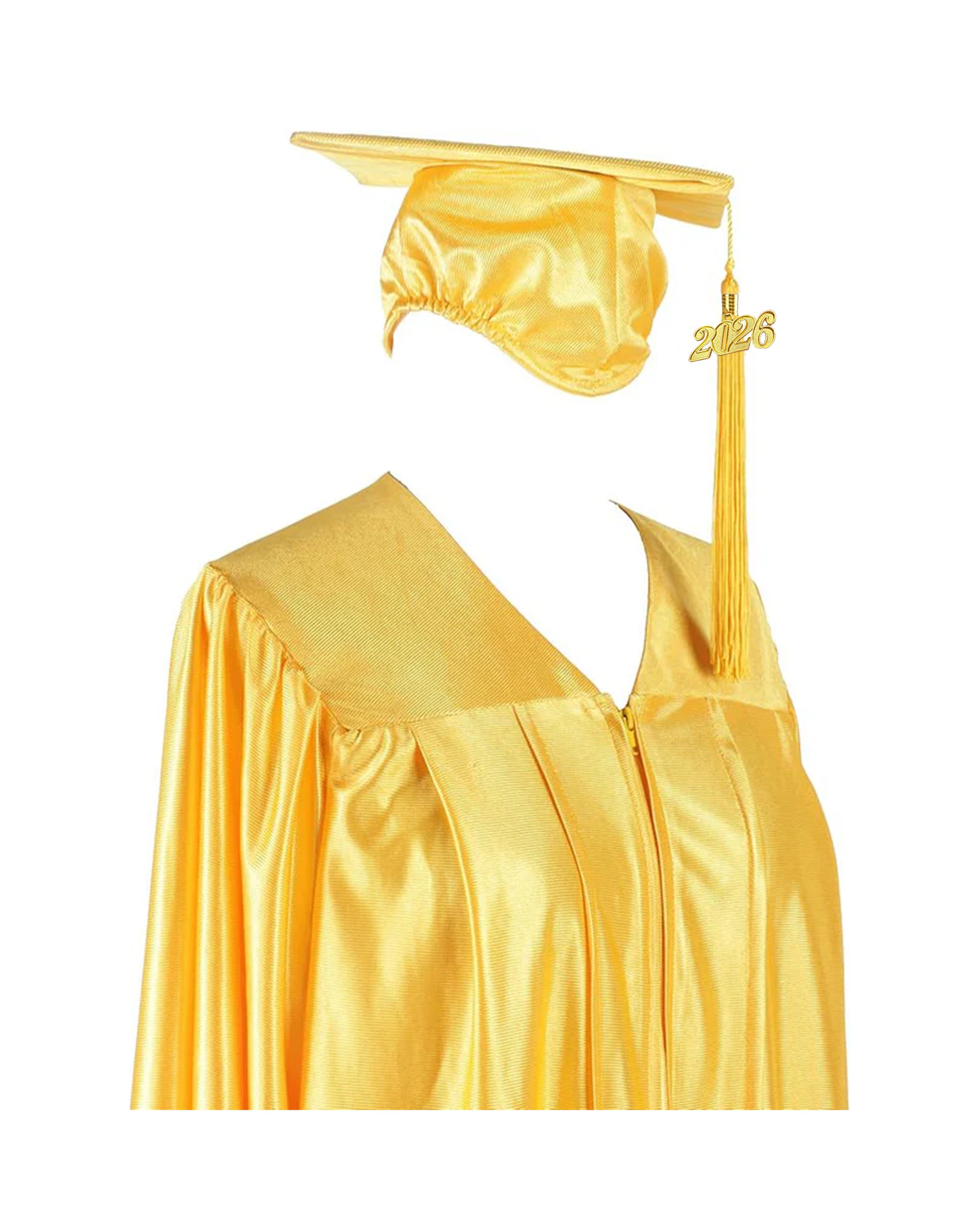 Unisex Shiny Graduation Cap and Gown with Tassel 2026 Year Charm ( Rich Color )
