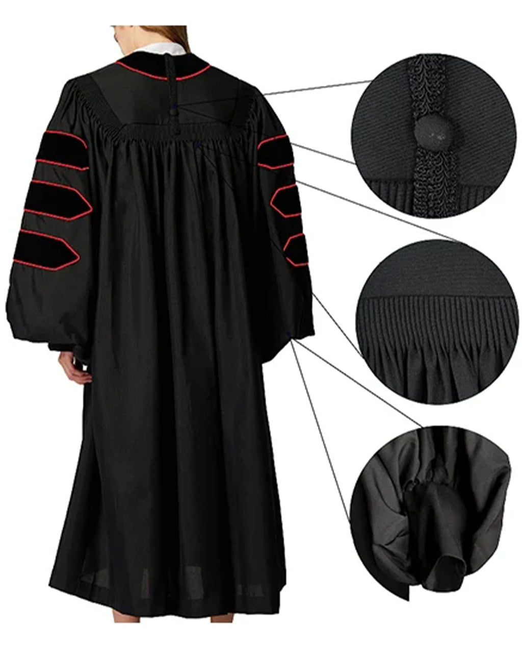 Customized Unisex Black Doctoral Pulpit Robes of Divinity | Clergy Robe