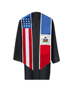 Mixed Flag Graduation Stole  For International Graduates  (USA + International)