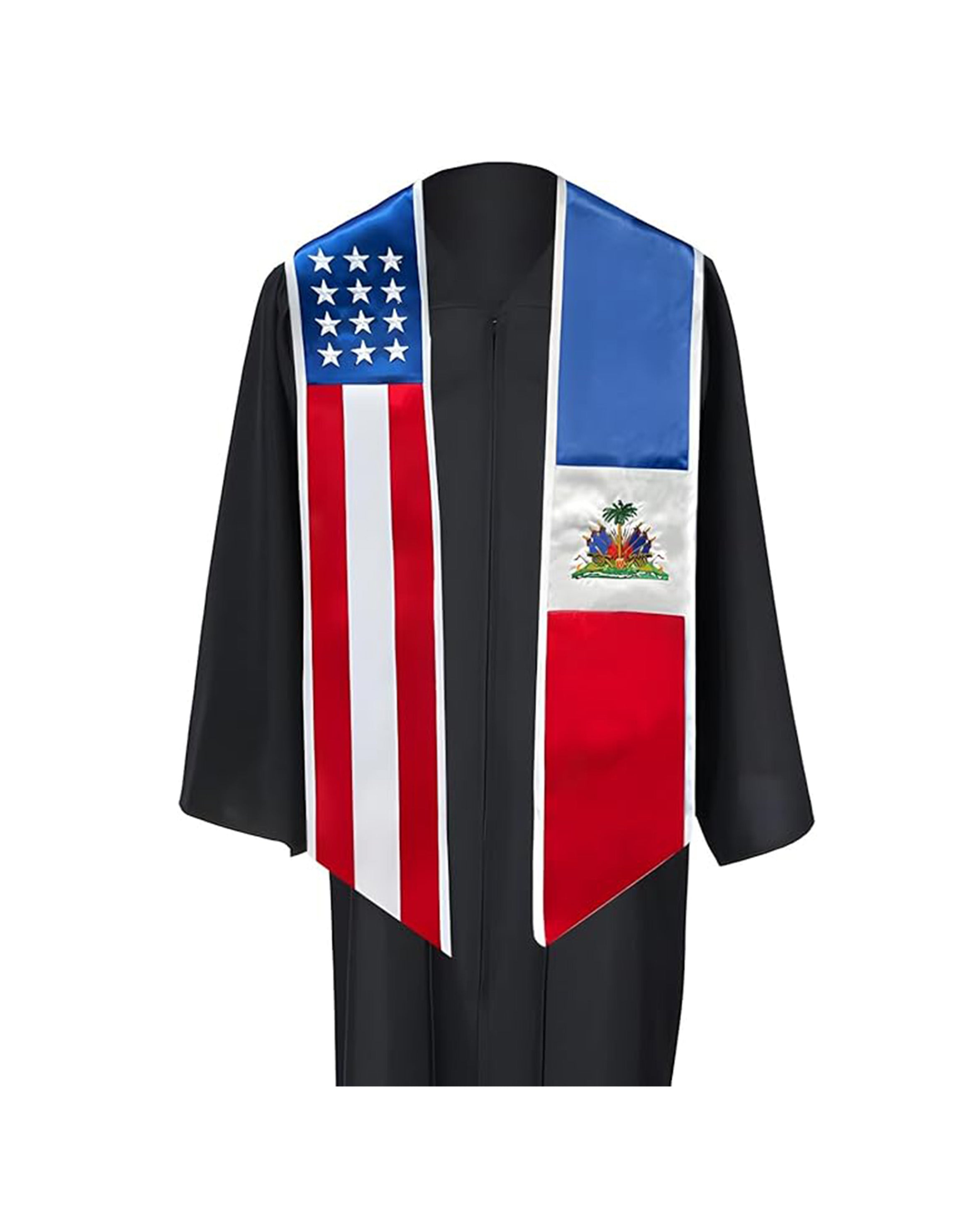 Mixed Flag Graduation Stole  For International Graduates  (USA + International)
