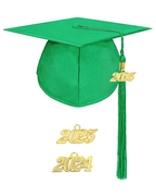 MyGradDay Unisex Adult Matte Graduation Cap with 2024 2025 Tassel Year Charm for High School & Bachelor