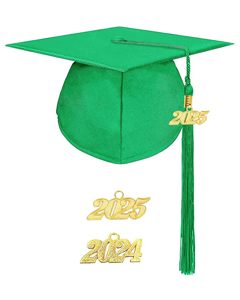 MyGradDay Unisex Adult Matte Graduation Cap with 2024 2025 Tassel Year Charm for High School & Bachelor