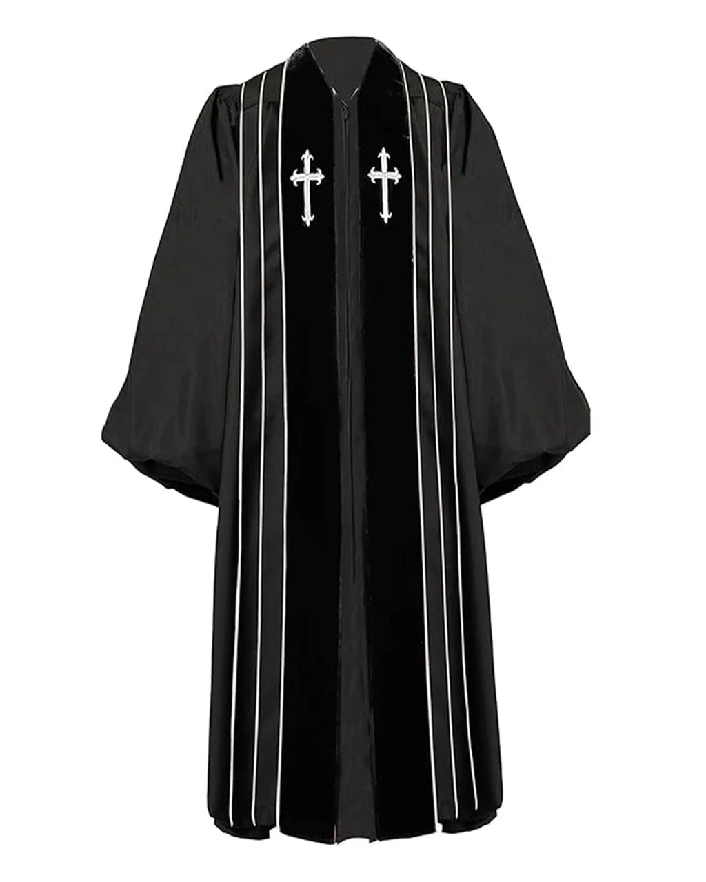 Customized Unisex Black doctoral Pulpit Robes of Divinity | Clergy Robe