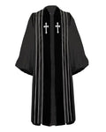 Customized Unisex Black doctoral Pulpit Robes of Divinity | Clergy Robe