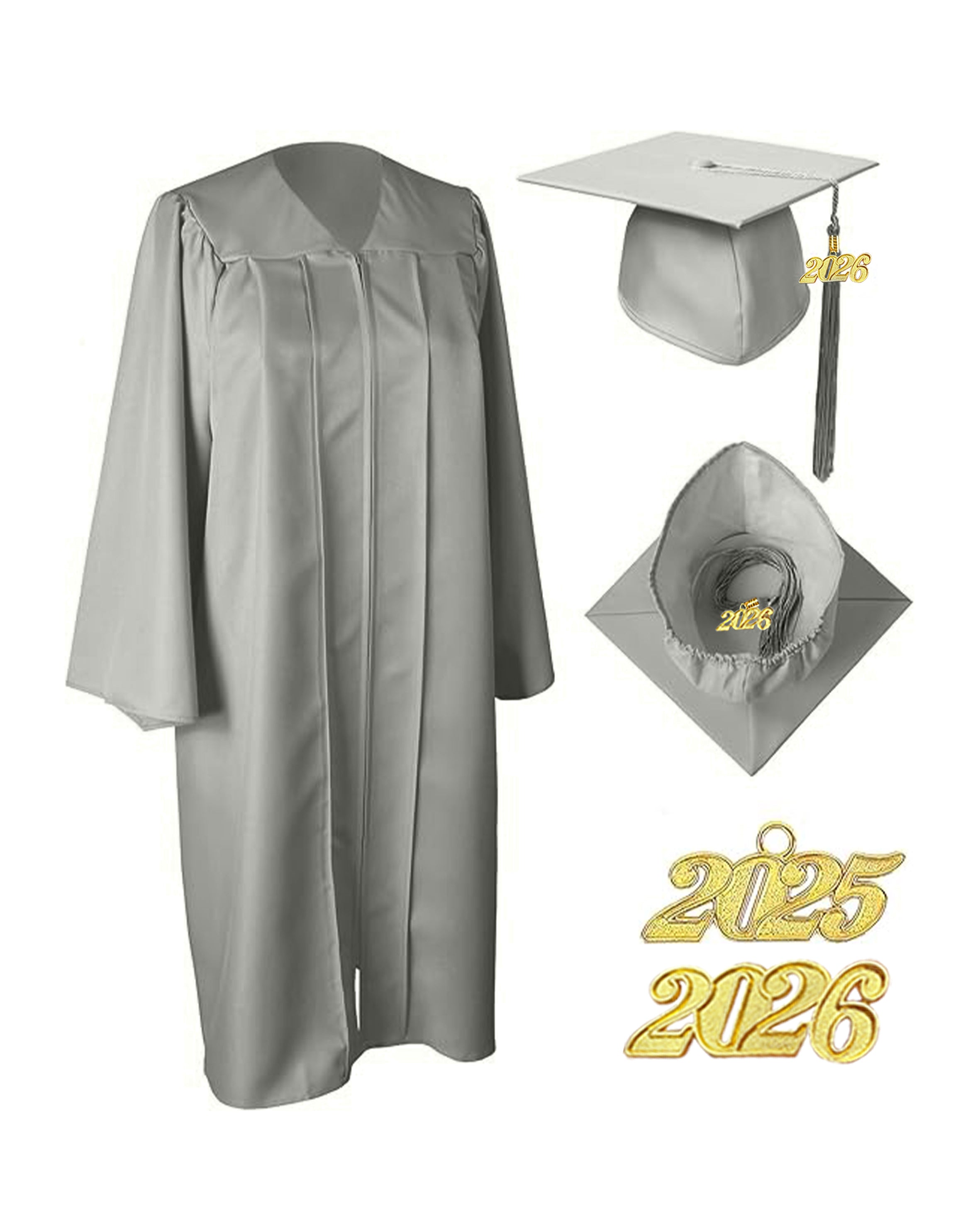 Unisex Matte Graduation Cap & Gown with Tassel 2026 Year Charm ( Rich Color )