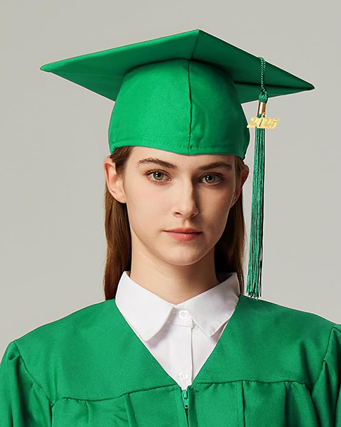MyGradDay Unisex Adult Matte Graduation Cap with 2024 2025 Tassel Year Charm for High School & Bachelor