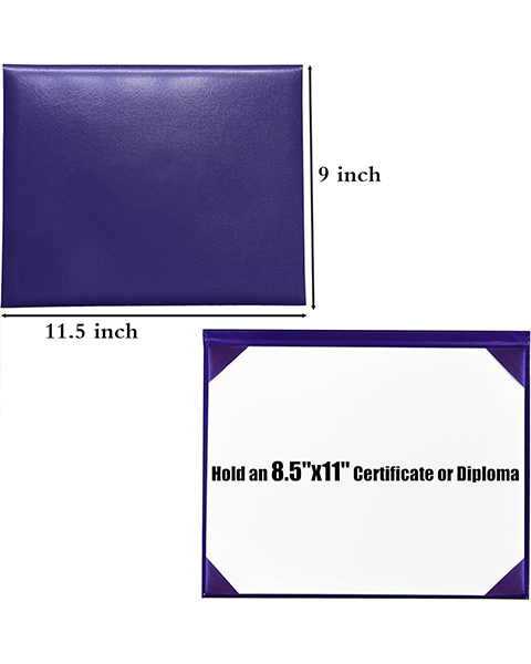 Smooth Leather Graduation Diploma Cover ( Tent Style-No printing ) Certificate Holder 8 1/2"x11"