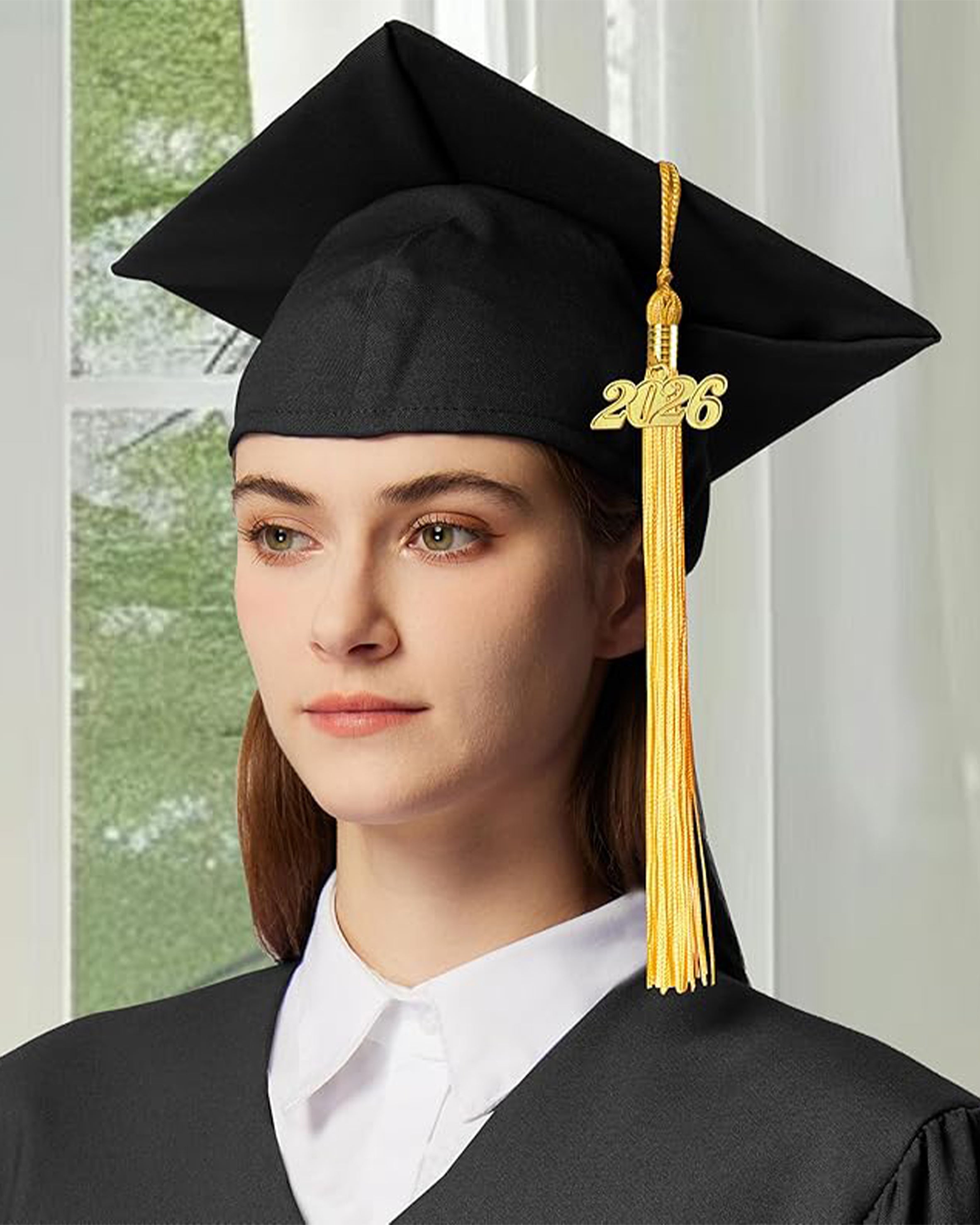 MyGradDay Unisex Adult Matte Graduation Cap with Tassel 2026 Year Charm