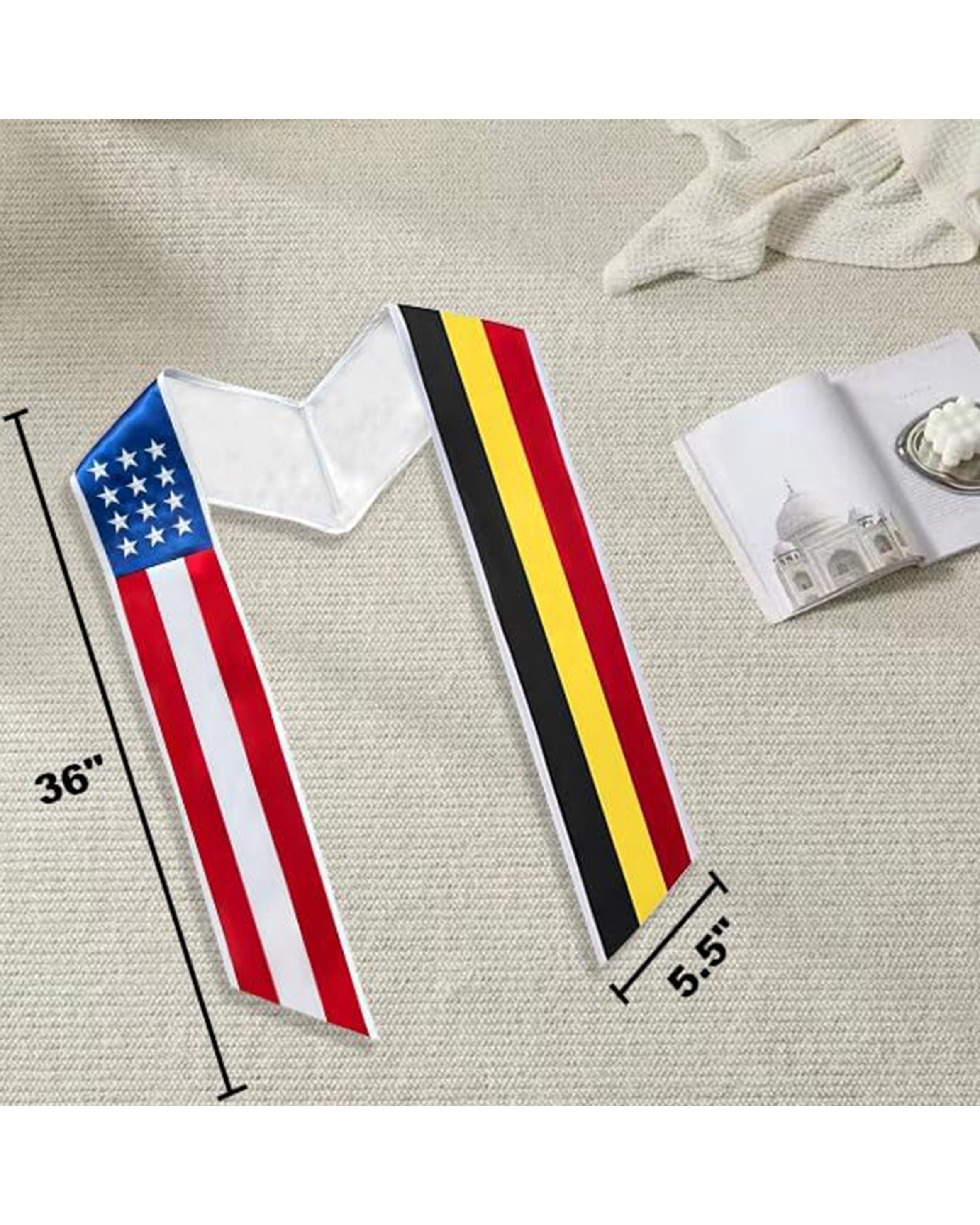Mixed Flag Graduation Stole  For International Graduates  (USA + International)