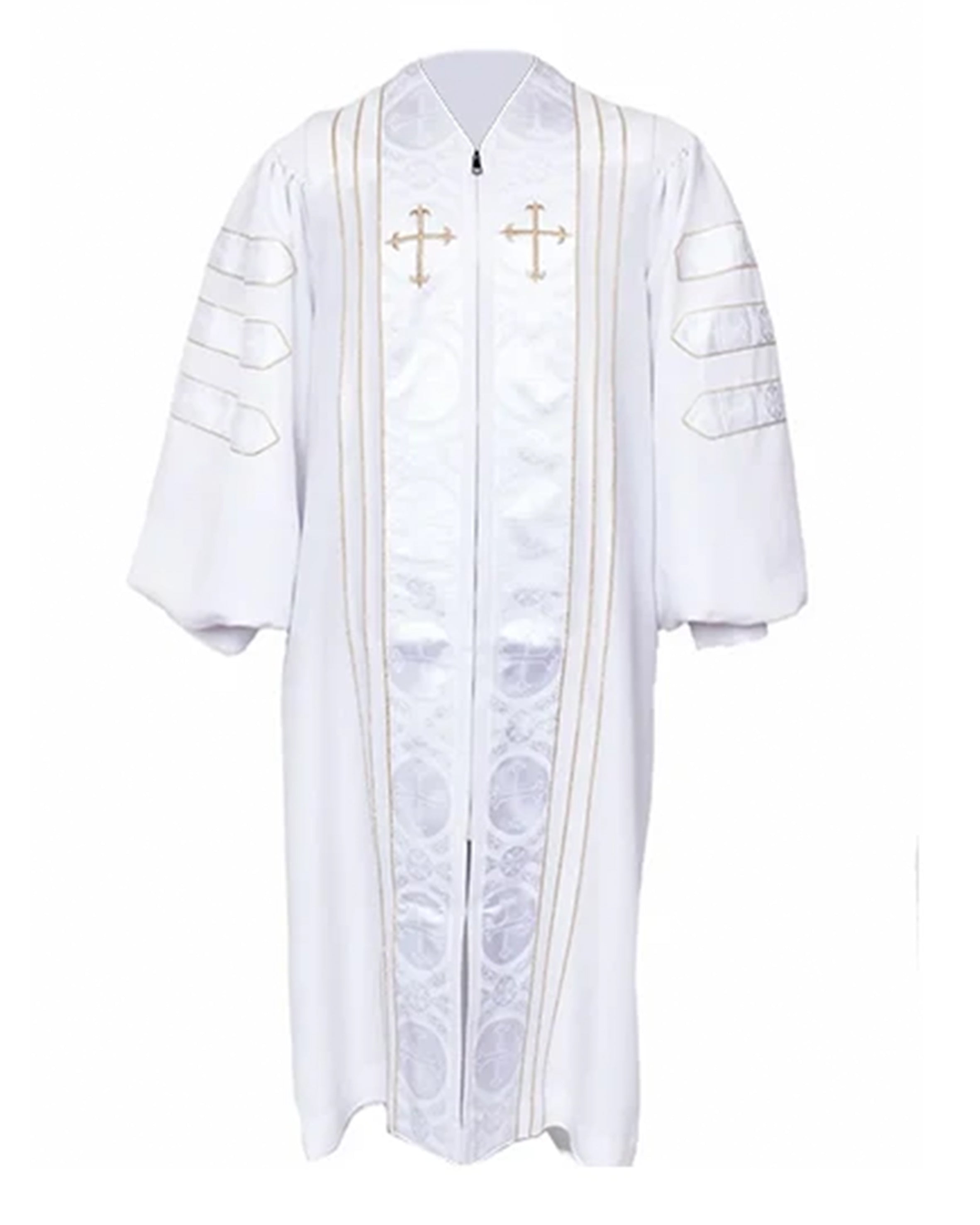 Unisex White Doctoral Pulpit Robes of Divinity Clergy Robe