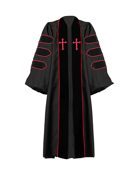 MyGradDay Black doctoral pulpit robes of Divinity Clergy Robe