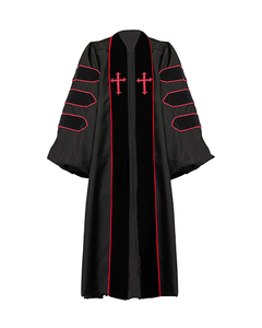 MyGradDay Black doctoral pulpit robes of Divinity Clergy Robe