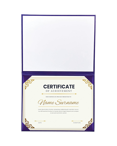 Smooth Leather Graduation Diploma Cover ( Tent Style-No printing ) Certificate Holder 8 1/2"x11"