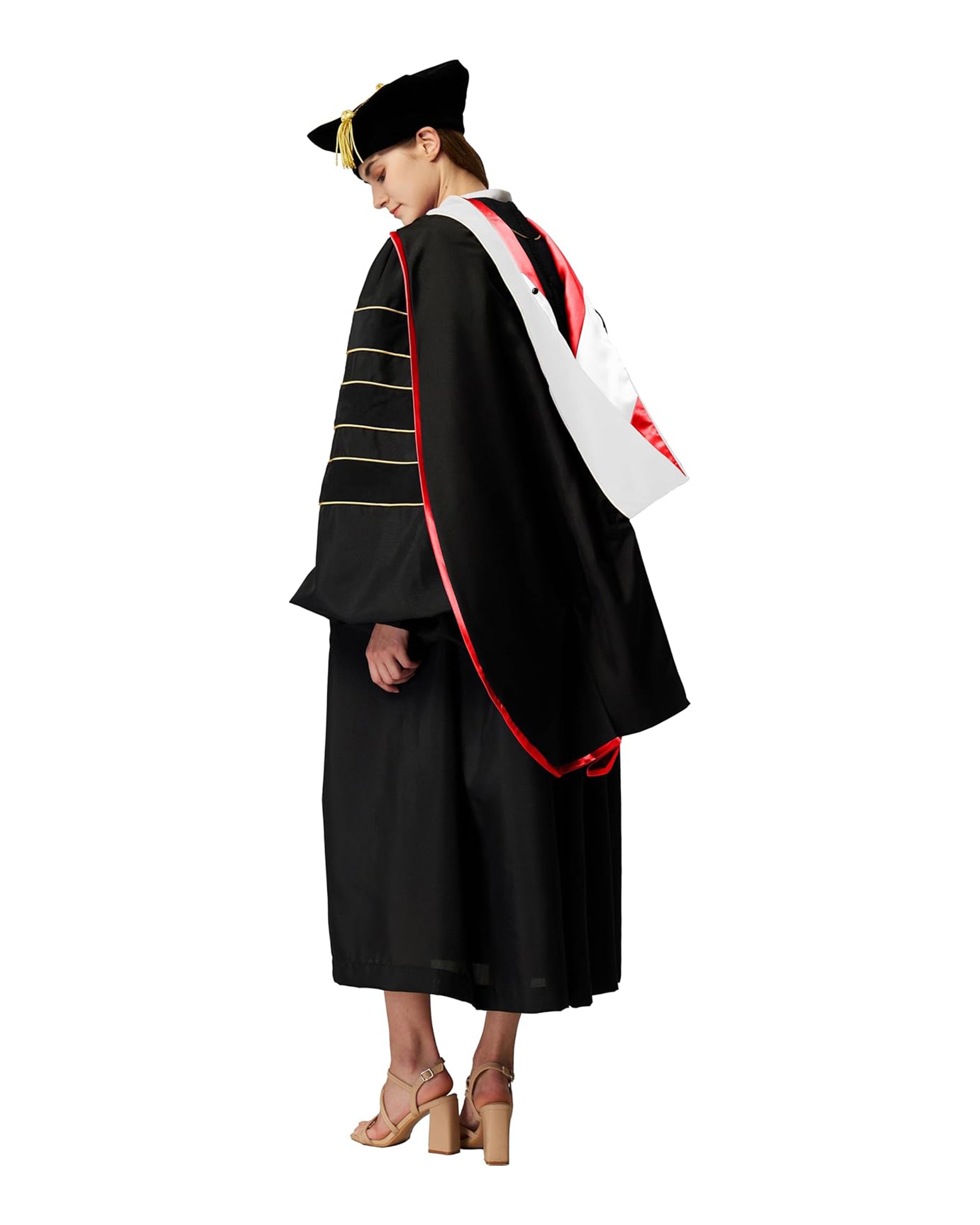 Deluxe Doctoral Graduation Hood with Gold Piping