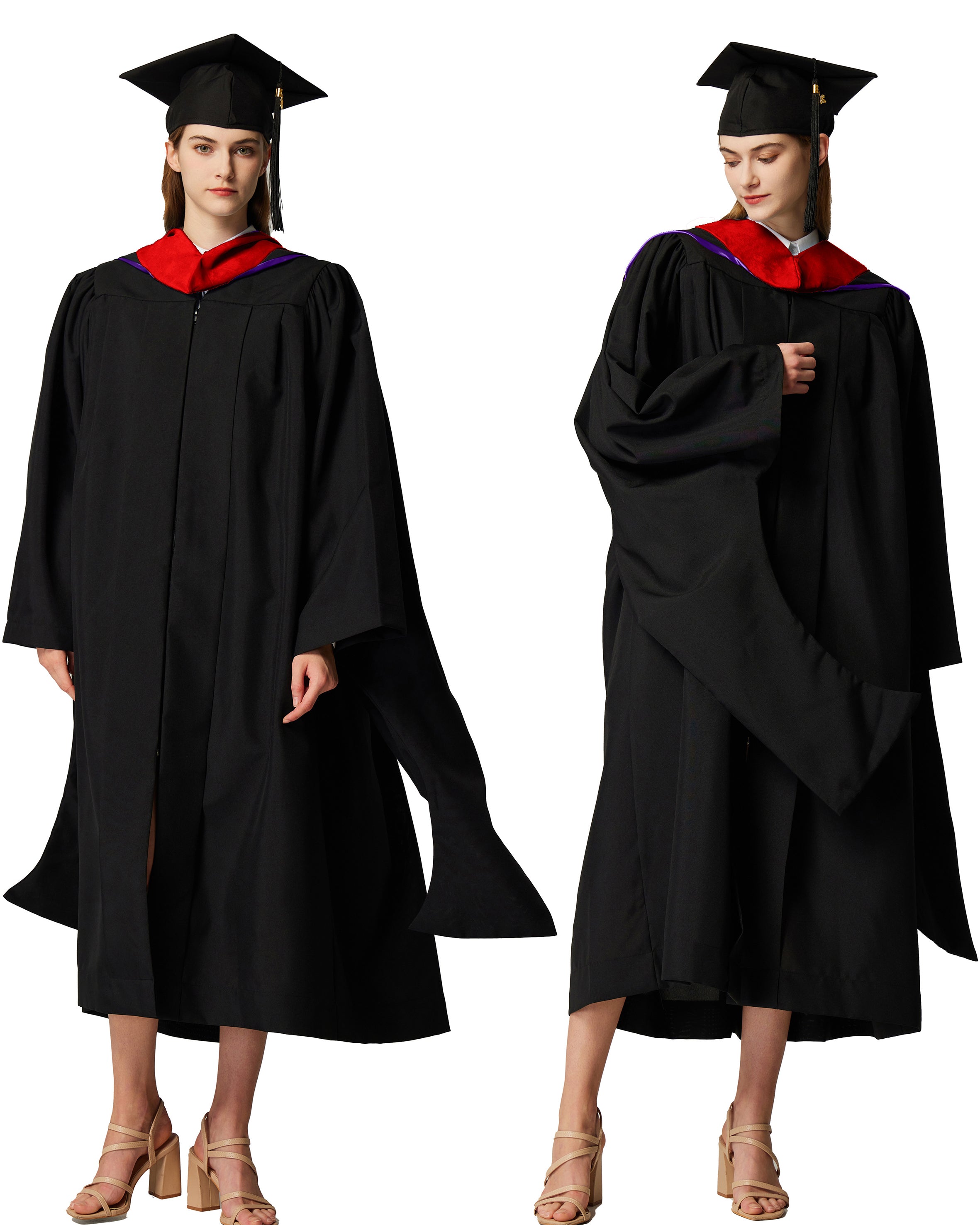 MyGradDay Unisex Master Graduation Gown Cap and Hood Master Regalia with 2026 Tassel