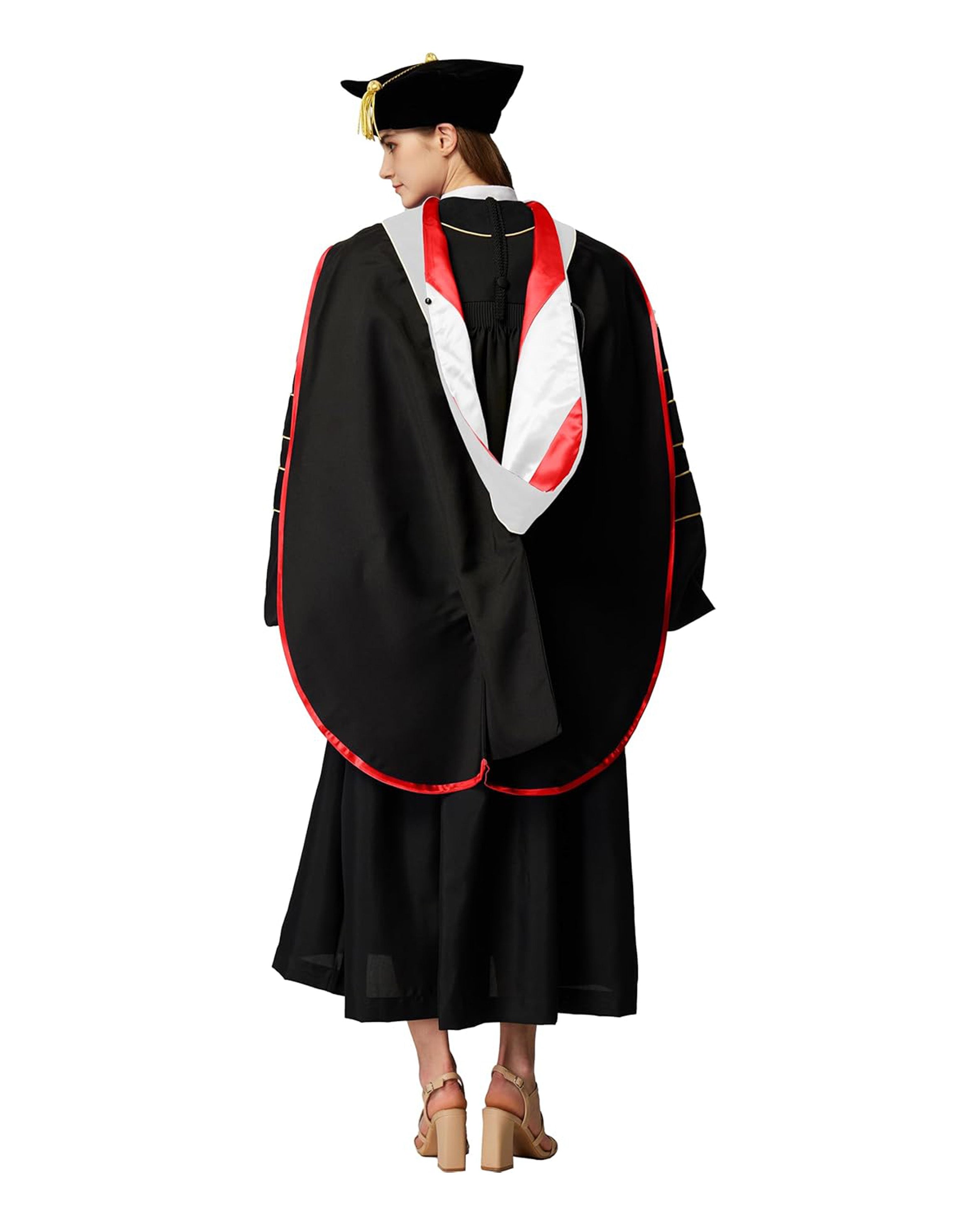 Deluxe Doctoral Graduation Hood with Gold Piping