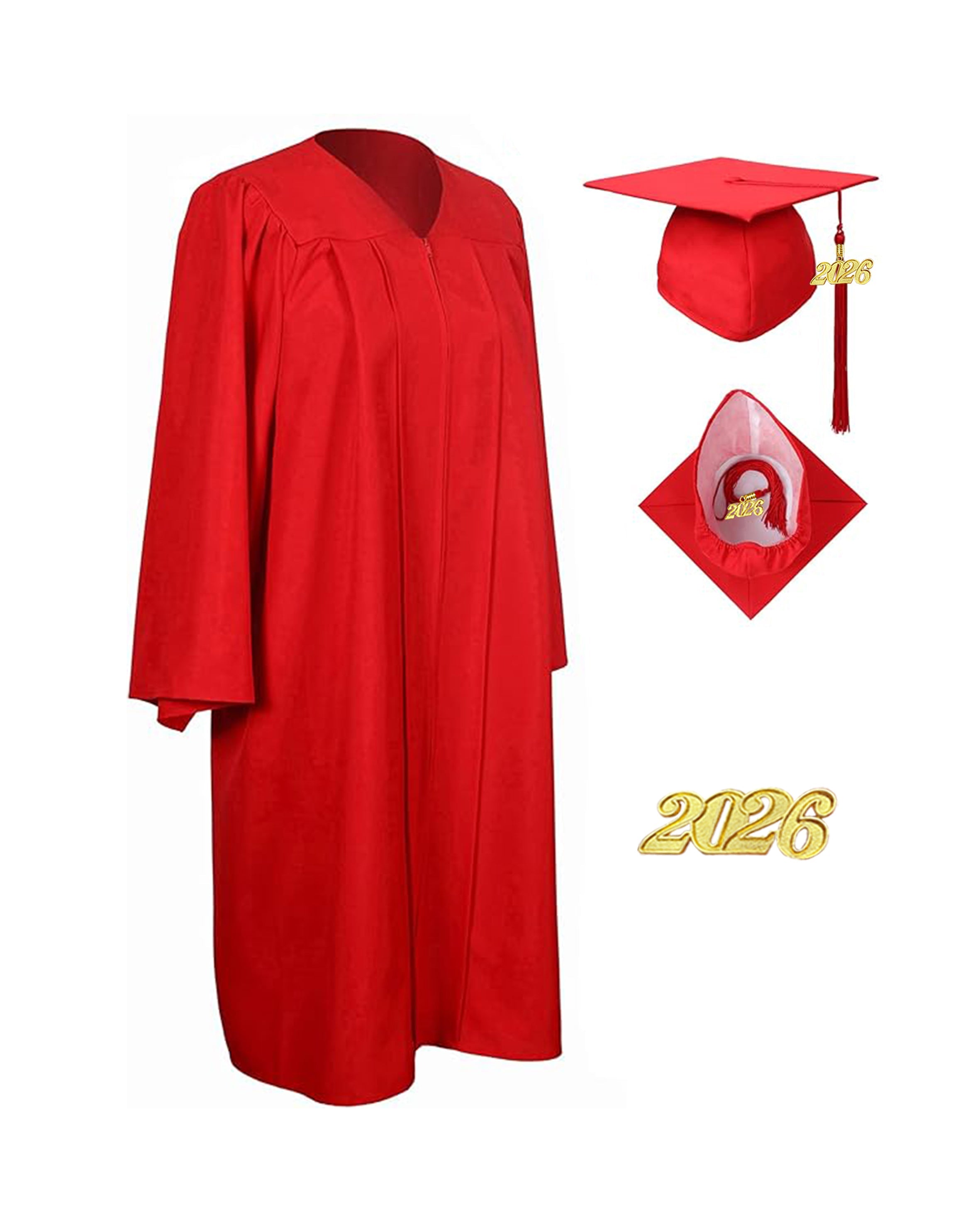 Unisex Matte Graduation Gown and Cap with Tassel 2026 Year Charm MyGradDay
