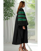 Deluxe Doctoral Graduation Gown|Graduation Regalia|PHD Gown with Gold Piping