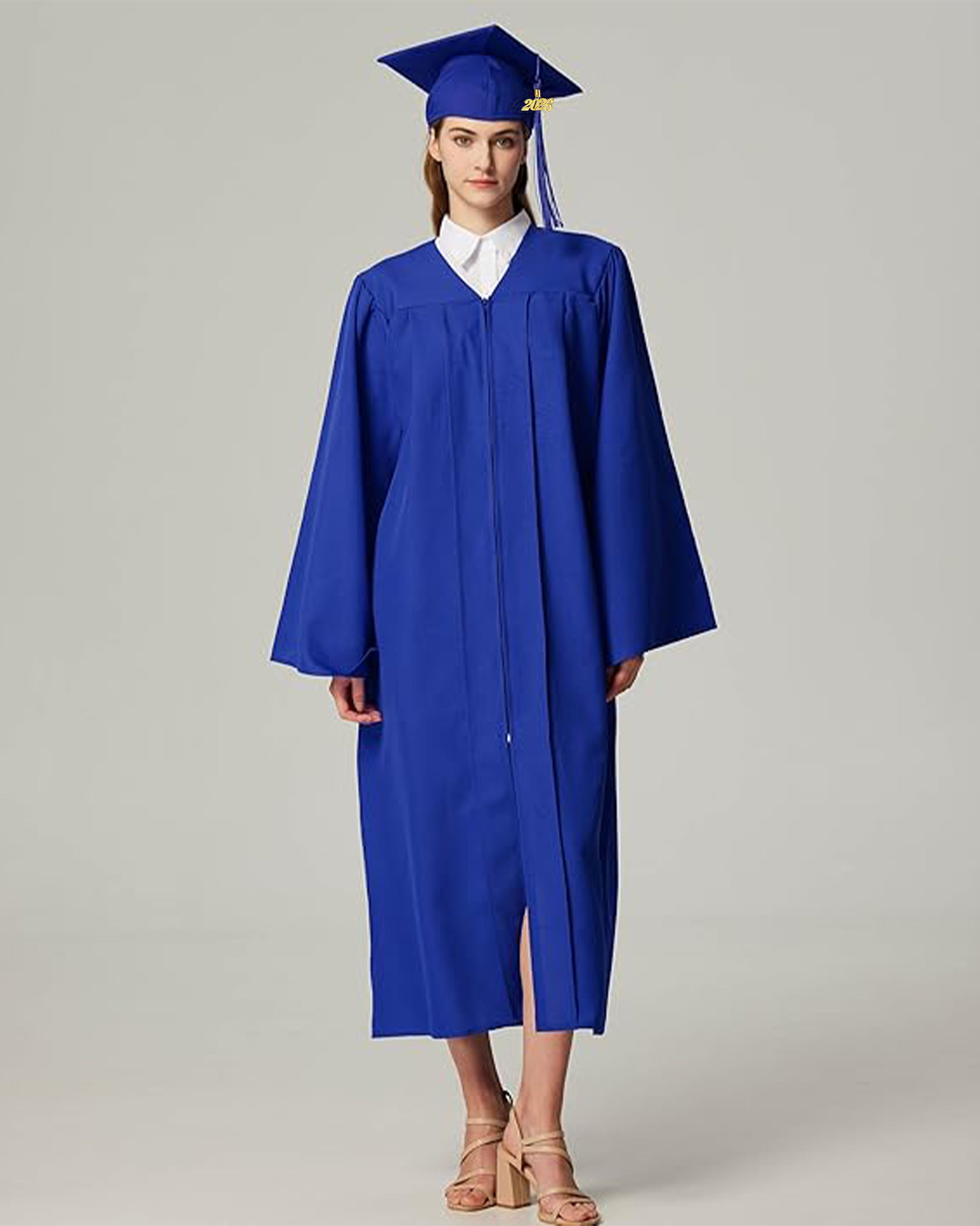 Unisex Matte Graduation Cap & Gown with Tassel 2026 Year Charm ( Rich Color )