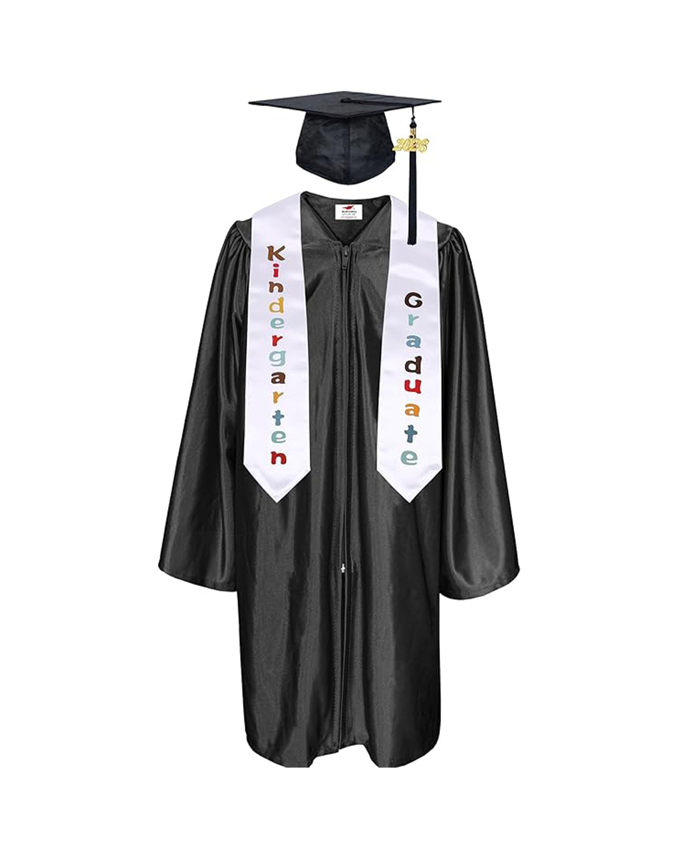 Shiny Kindergarten Graduation Gown Cap with Tassel 2026 Charm Sash