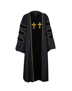 MyGradDay Unisex Deluxe Doctor of Divinity Clergy Robes  Doctorate pulpit robes with Gold Piping Available for Customization