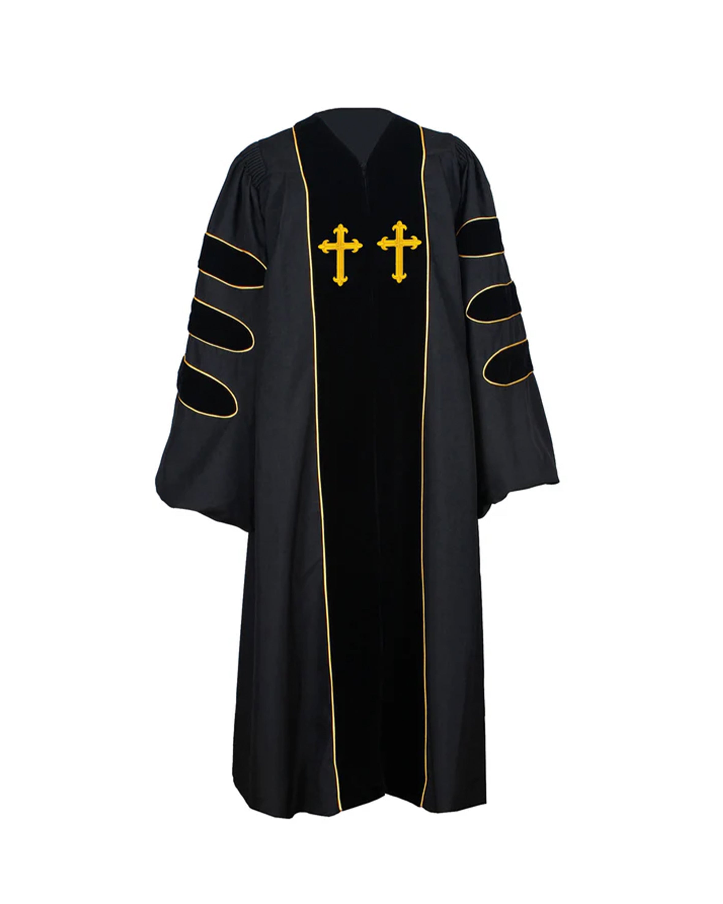 MyGradDay Unisex Deluxe Doctor of Divinity Clergy Robes  Doctorate pulpit robes with Gold Piping Available for Customization