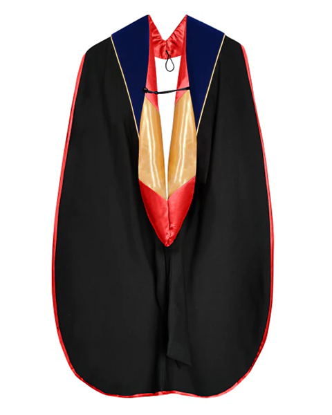 Deluxe Doctoral Graduation Hood with Gold Piping or NO piping