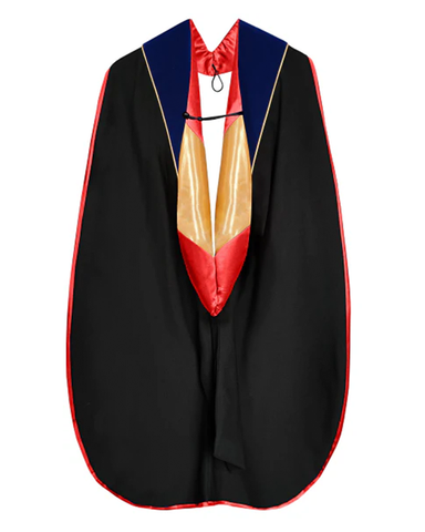 Deluxe Doctoral Graduation Hood with Gold Piping or NO piping