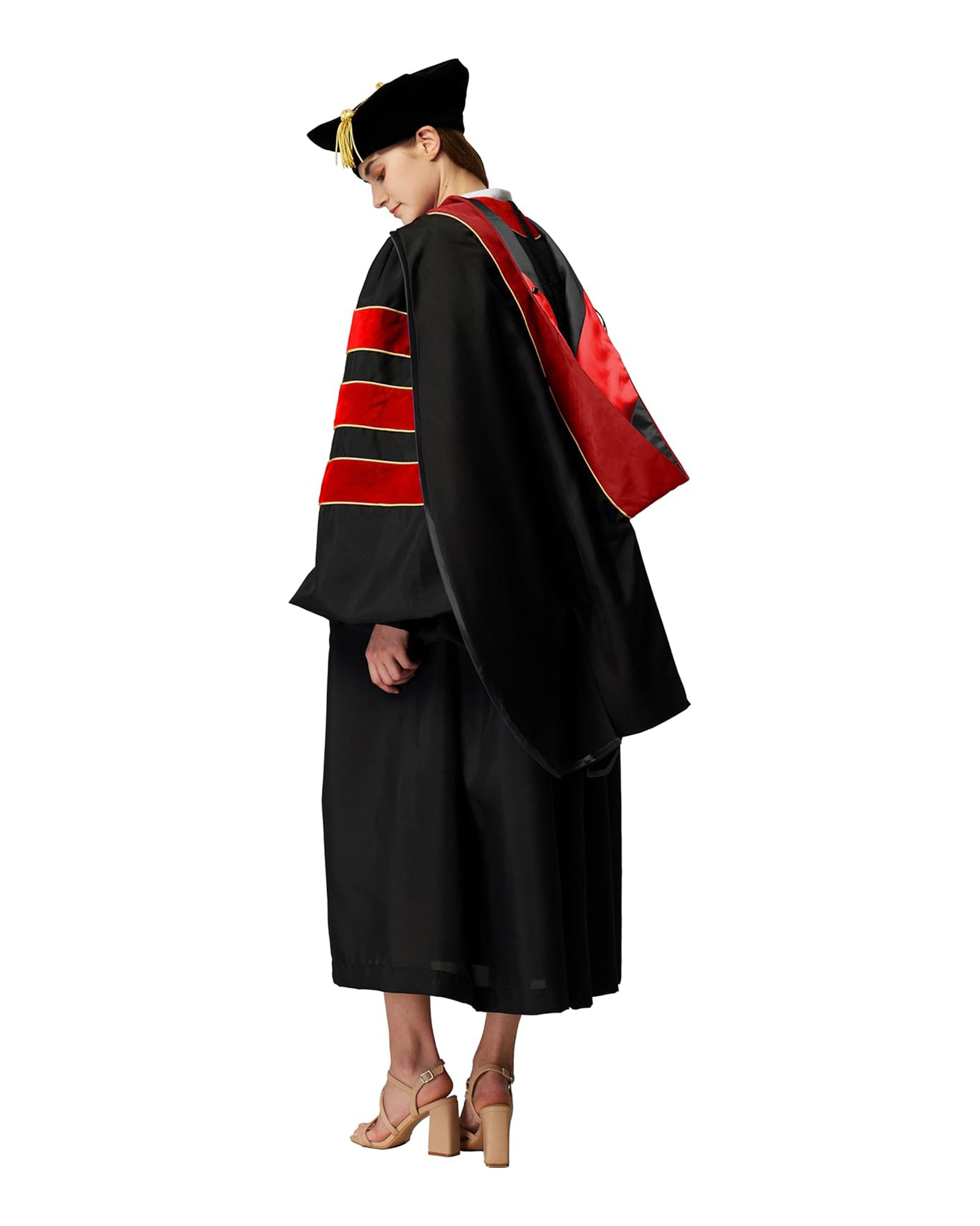 Deluxe Doctoral Graduation Hood with Gold Piping