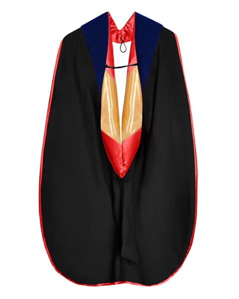 Deluxe Doctoral Graduation Hood with Gold Piping or NO piping