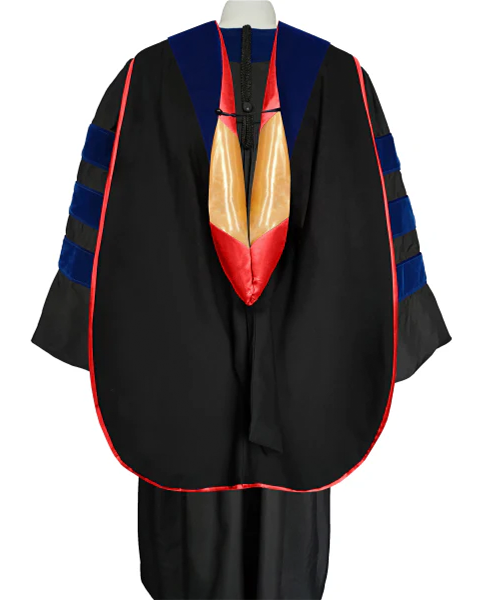 Deluxe Doctoral Graduation Hood with Gold Piping or NO piping