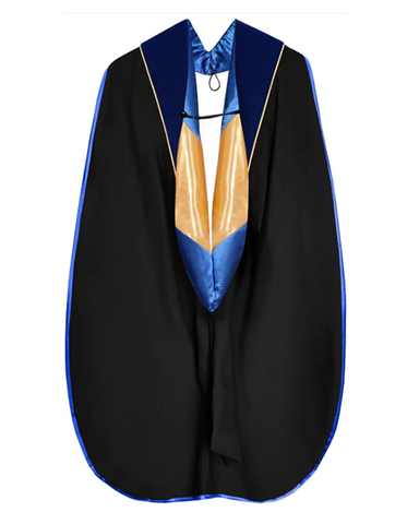 Deluxe Doctoral Graduation Hood with Gold Piping or NO piping