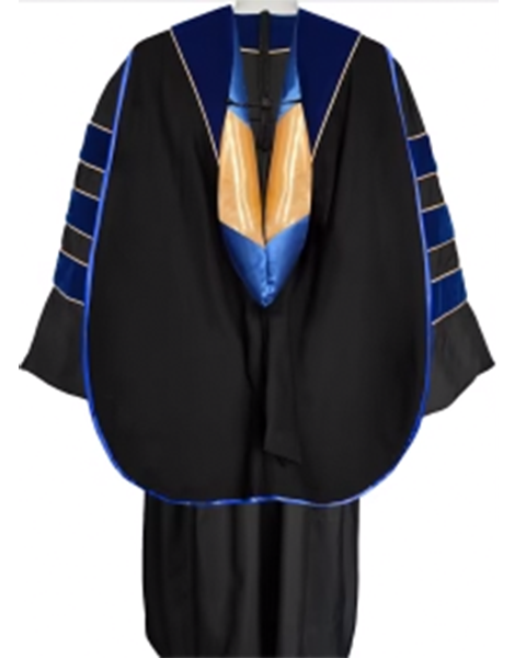 Deluxe Doctoral Graduation Hood with Gold Piping or NO piping