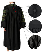 Deluxe Doctoral Graduation Gown|Graduation Regalia|PHD Gown with Gold Piping