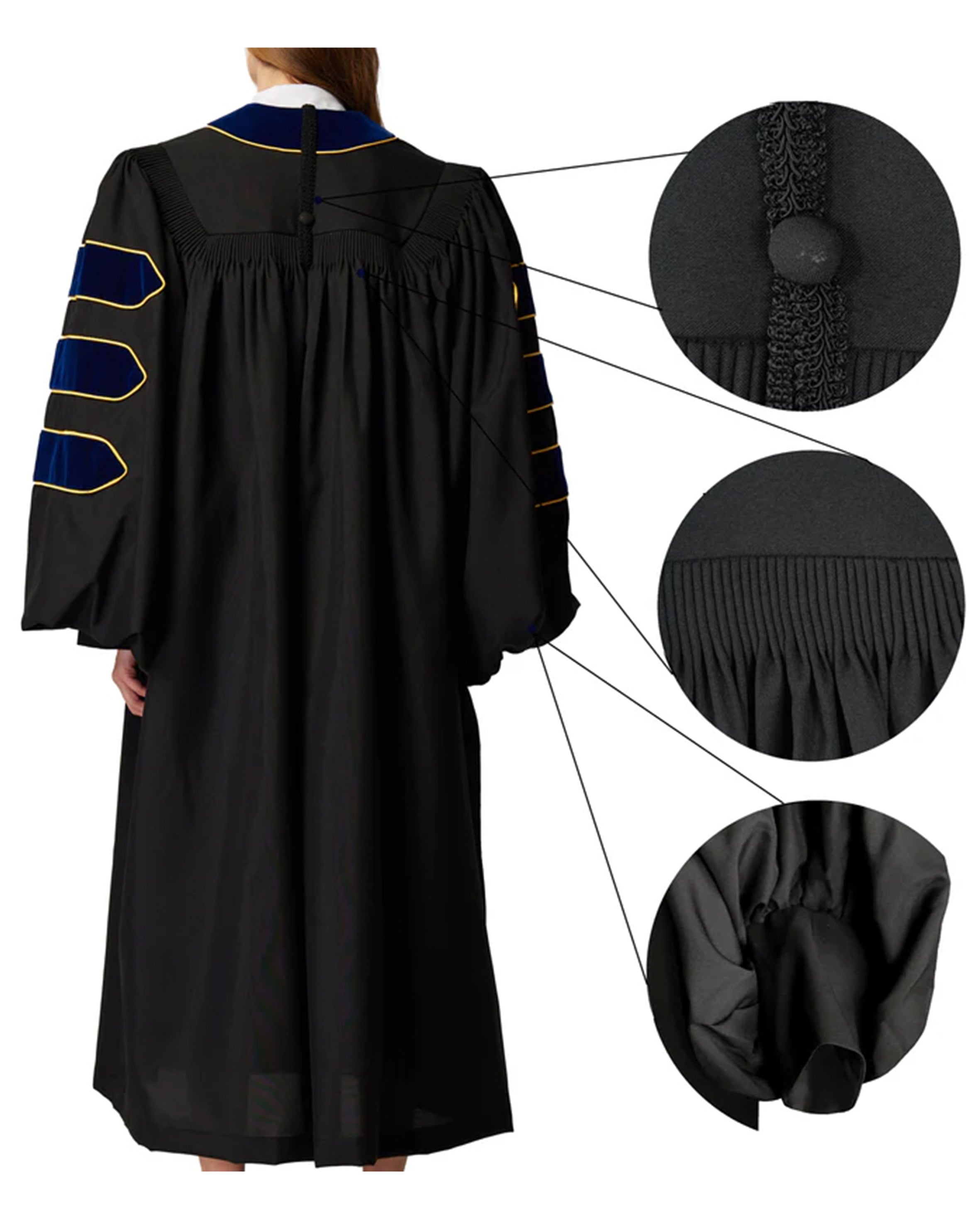 Customized Unisex Deluxe Doctor of Divinity Clergy Robes | Doctorate pulpit robes with Gold Piping