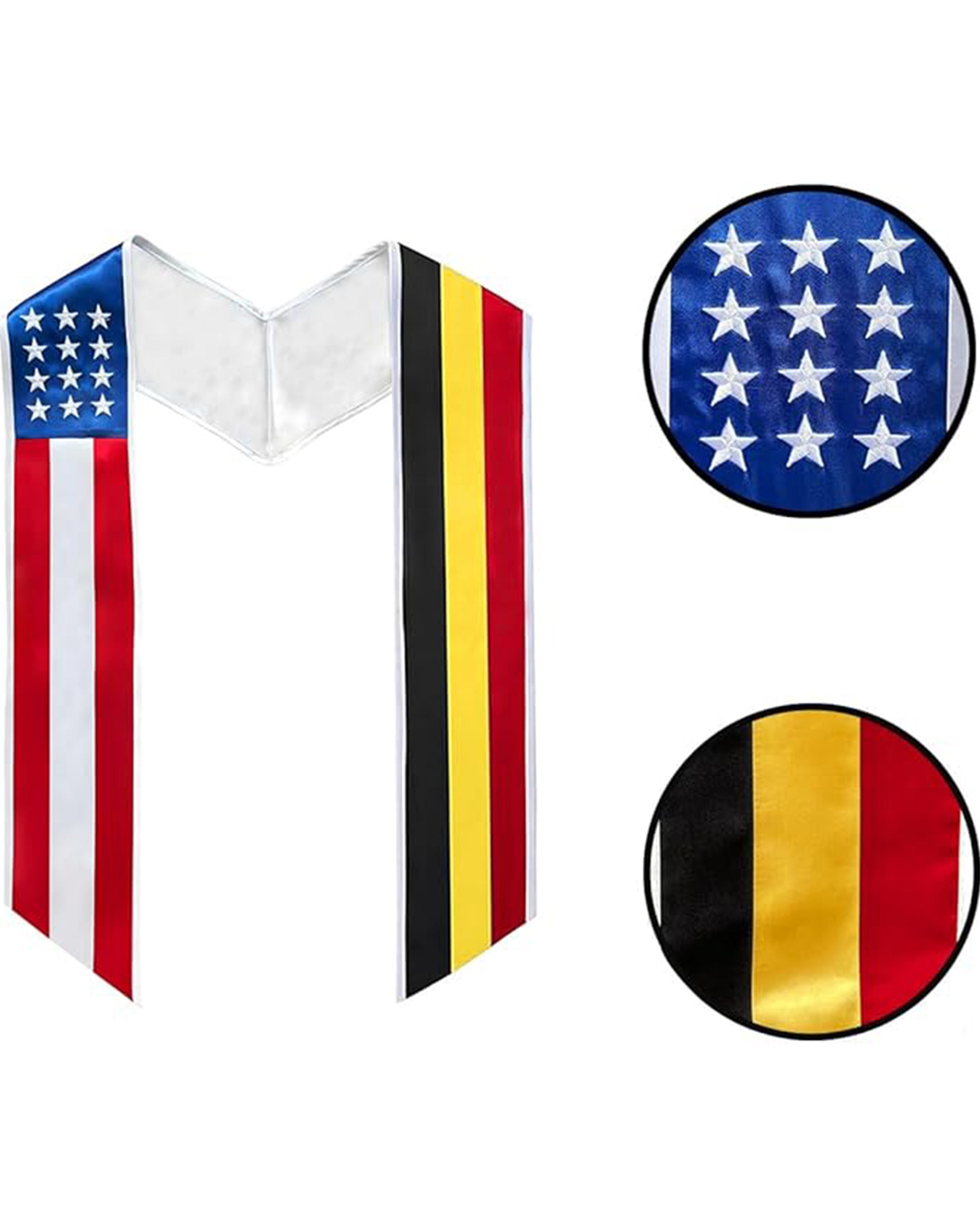 Mixed Flag Graduation Stole  For International Graduates  (USA + International)