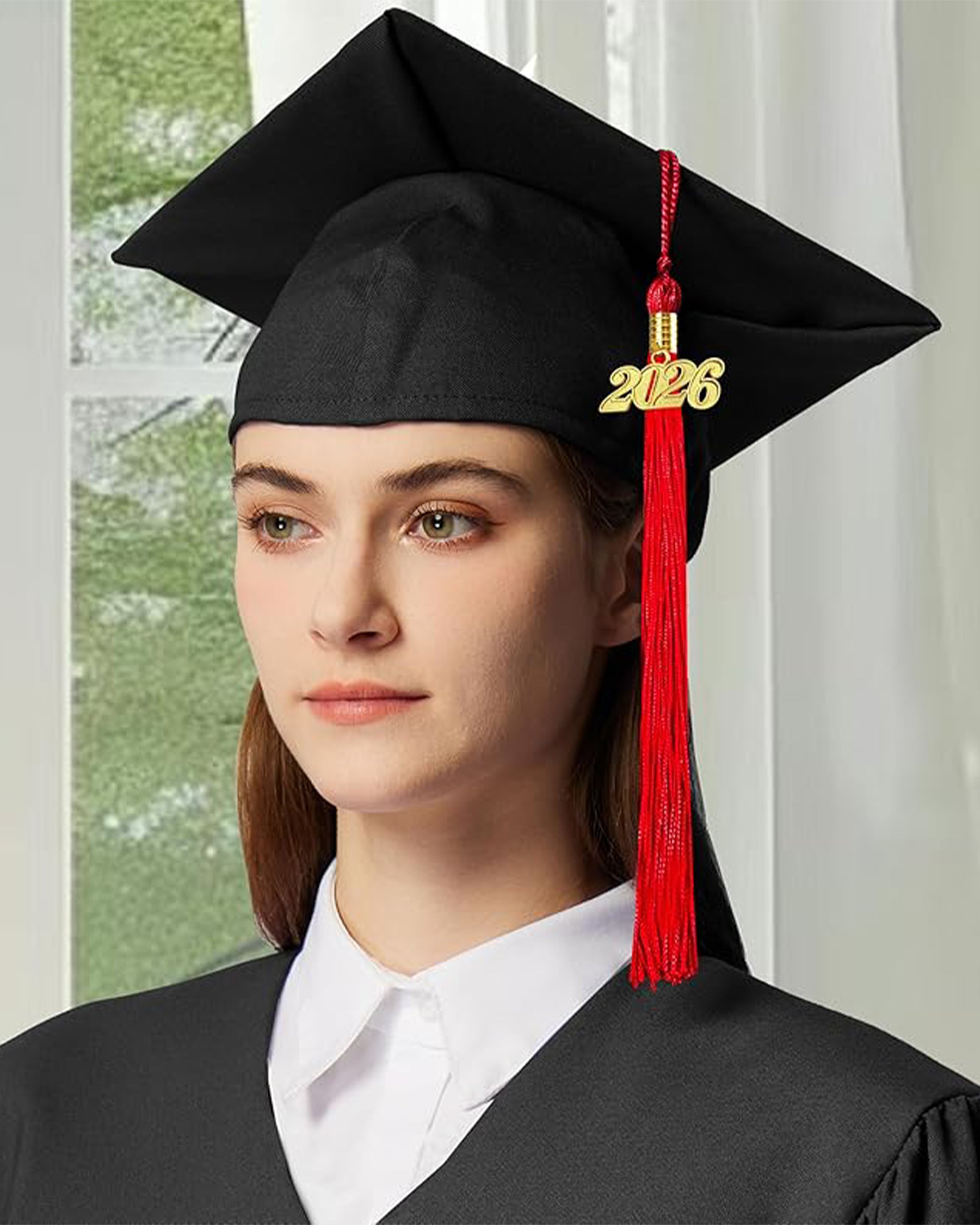 MyGradDay Unisex Adult Matte Graduation Cap with Tassel 2026 Year Charm