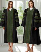 Deluxe Doctoral Graduation Gown|Graduation Regalia|PHD Gown with Gold Piping