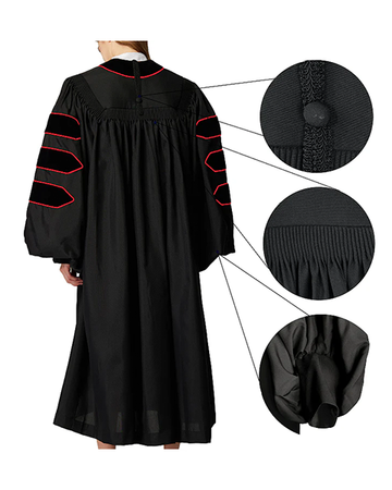 MyGradDay Unisex Black Doctoral Pulpit Robes of Divinity